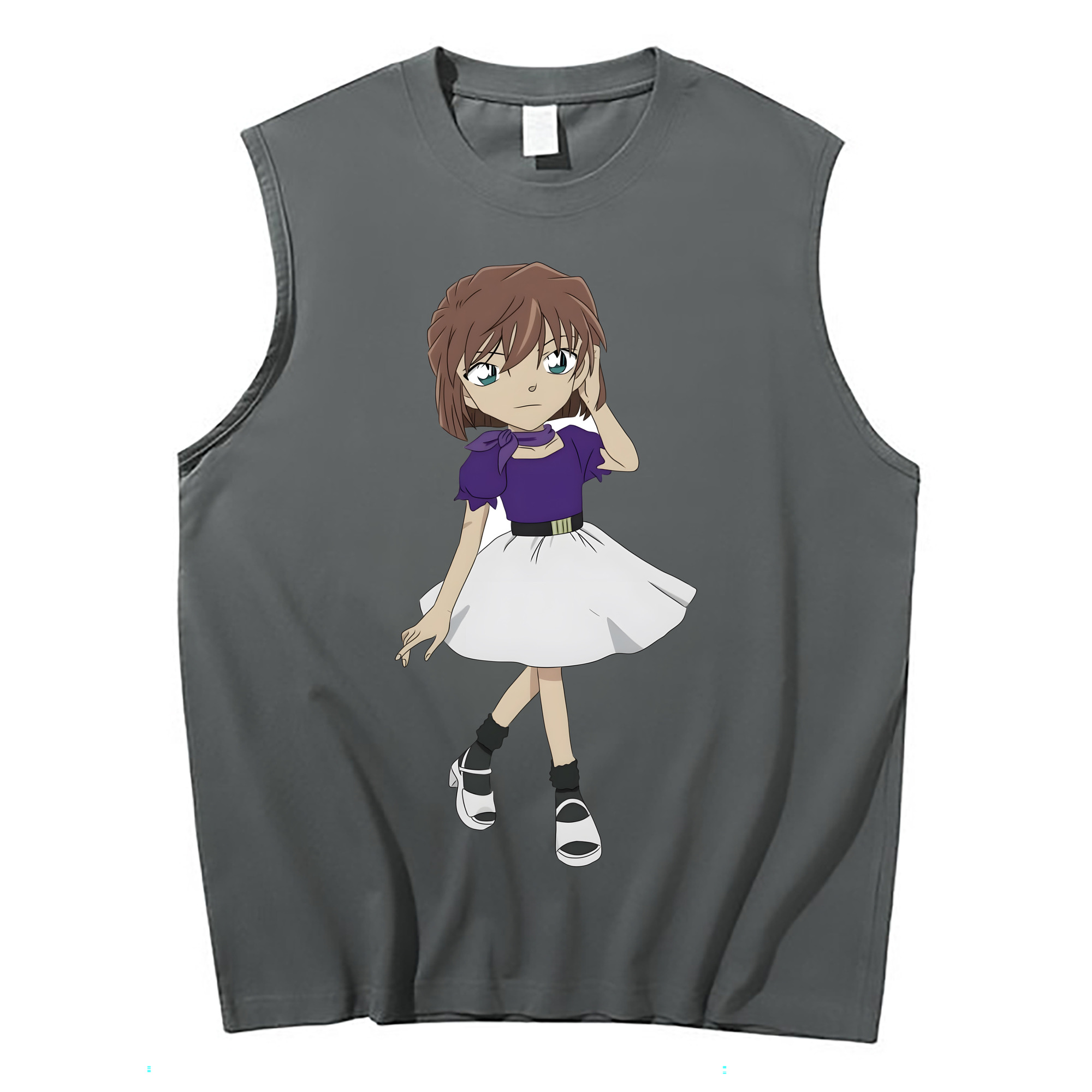 （画像用） 名探偵コナン 灰原 哀 はいばら あい Detective Conan Anita Hailey、Vi Graythorn Haibara Ai コットン100％タンクトップ（フロントプリント）